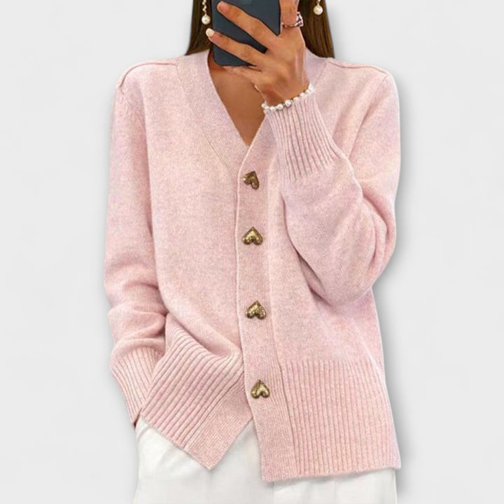 Marij – Suéter para mujer con escote en V en estilo vintage