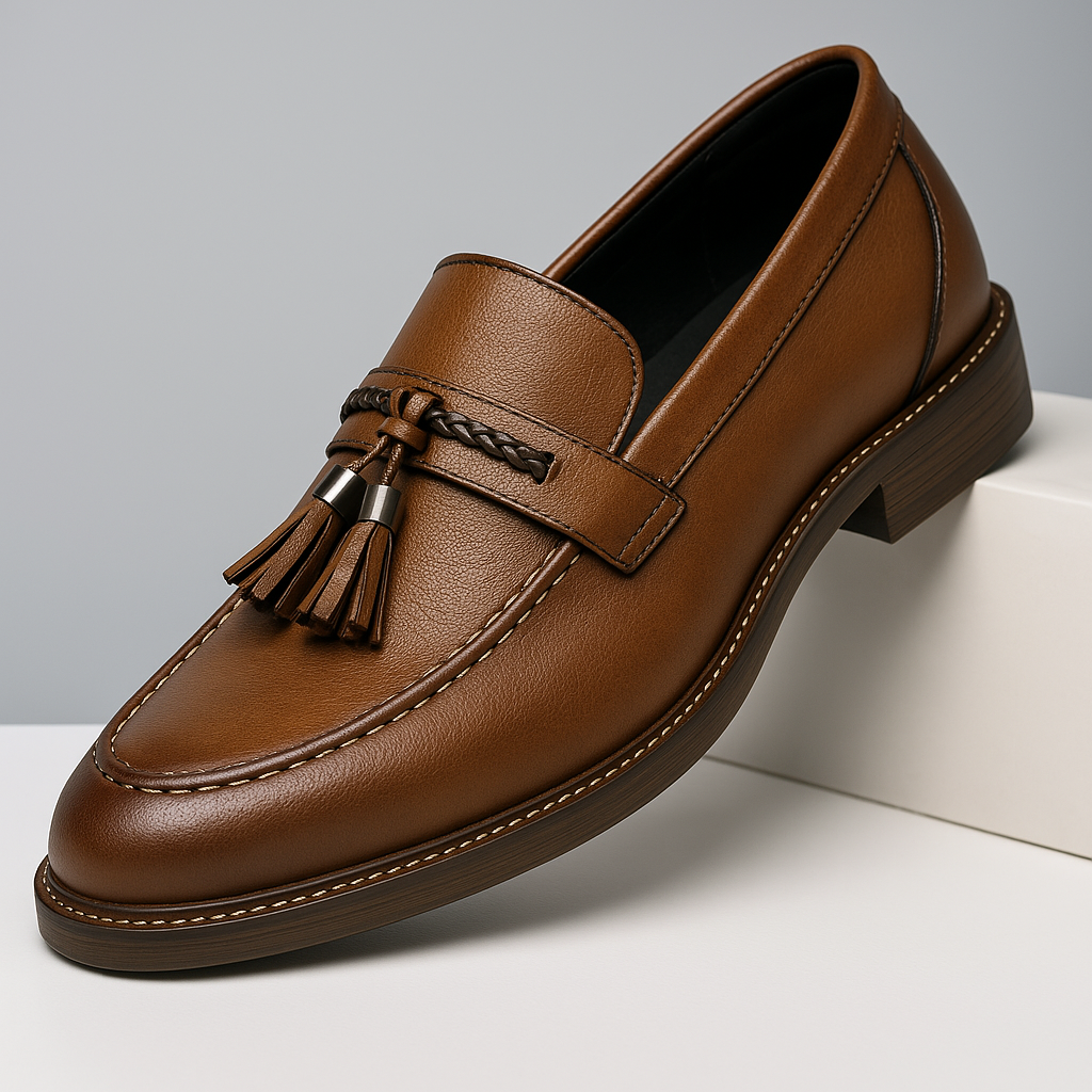 Leren Loafers ar bumbām