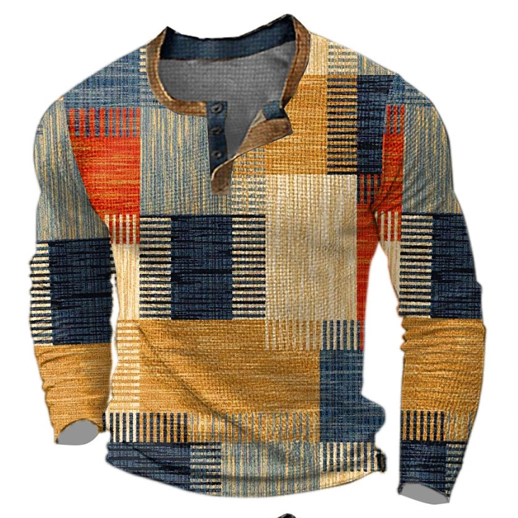 Noah | Eleganta Henley krekls ar ģeometrisku rakstu