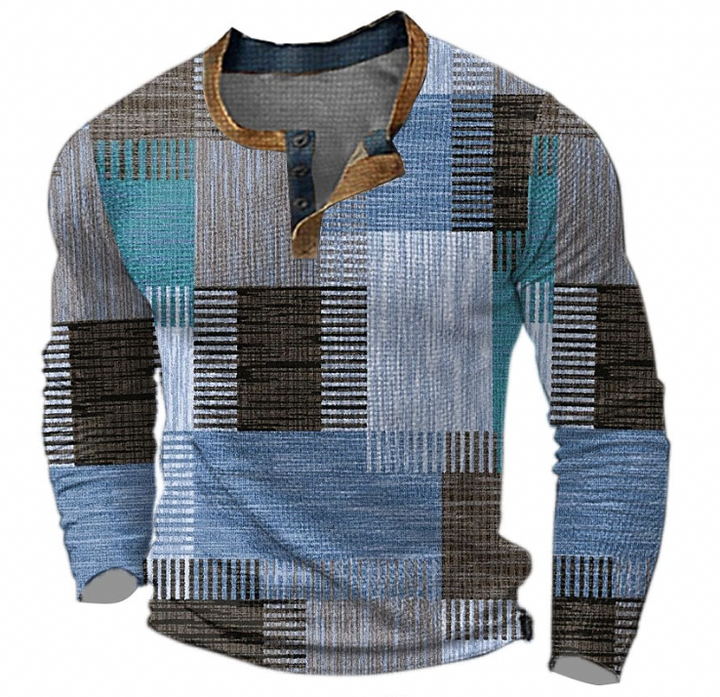 Noah | Eleganta Henley krekls ar ģeometrisku rakstu
