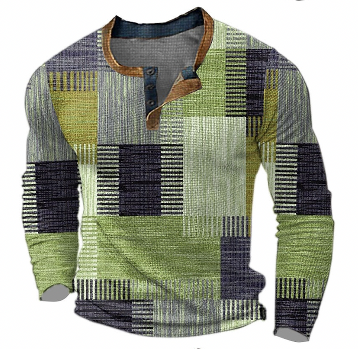 Noah | Eleganta Henley krekls ar ģeometrisku rakstu