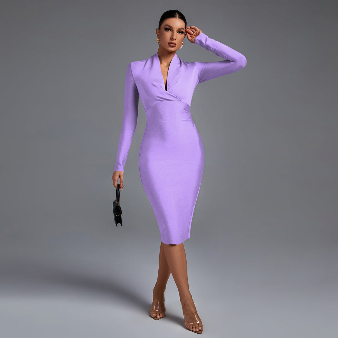 Samara | Vestido de Manga Longa con Escote en V