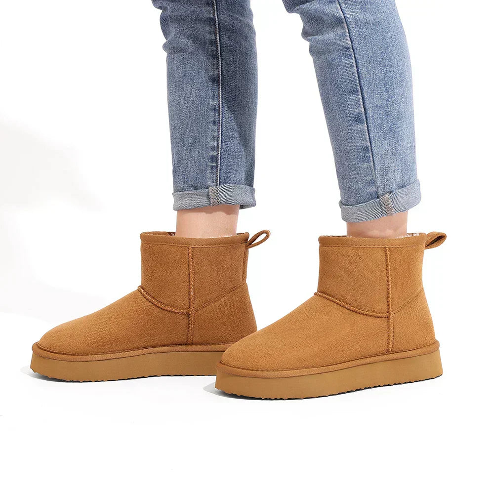 Amara | Bota Clásica Femenina de Invierno con Forro Peludo Interior
