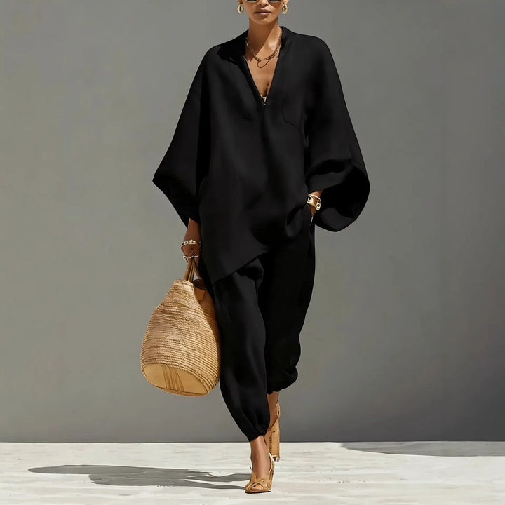 Rita | Conjunto de Pantalón | Estilo Holgado de Algodón y Lino