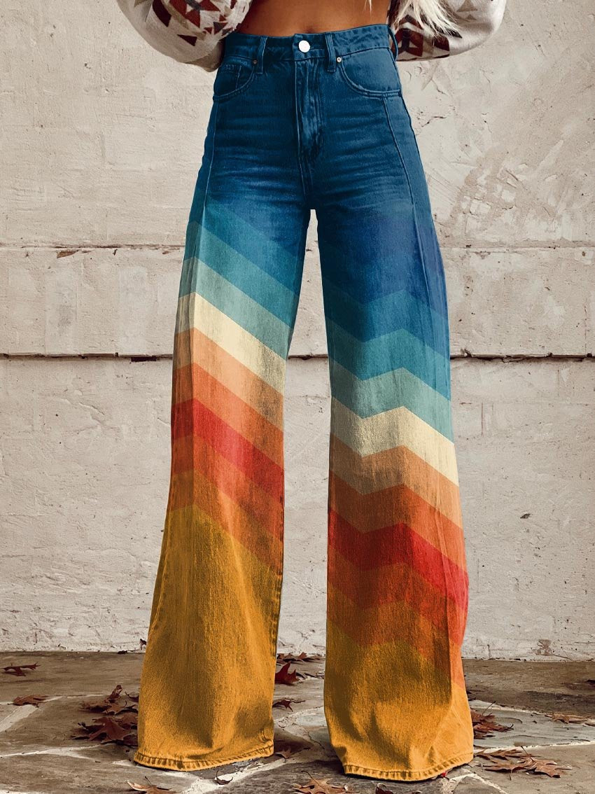 Léa - Eleganti Retro Zigzag Bikses