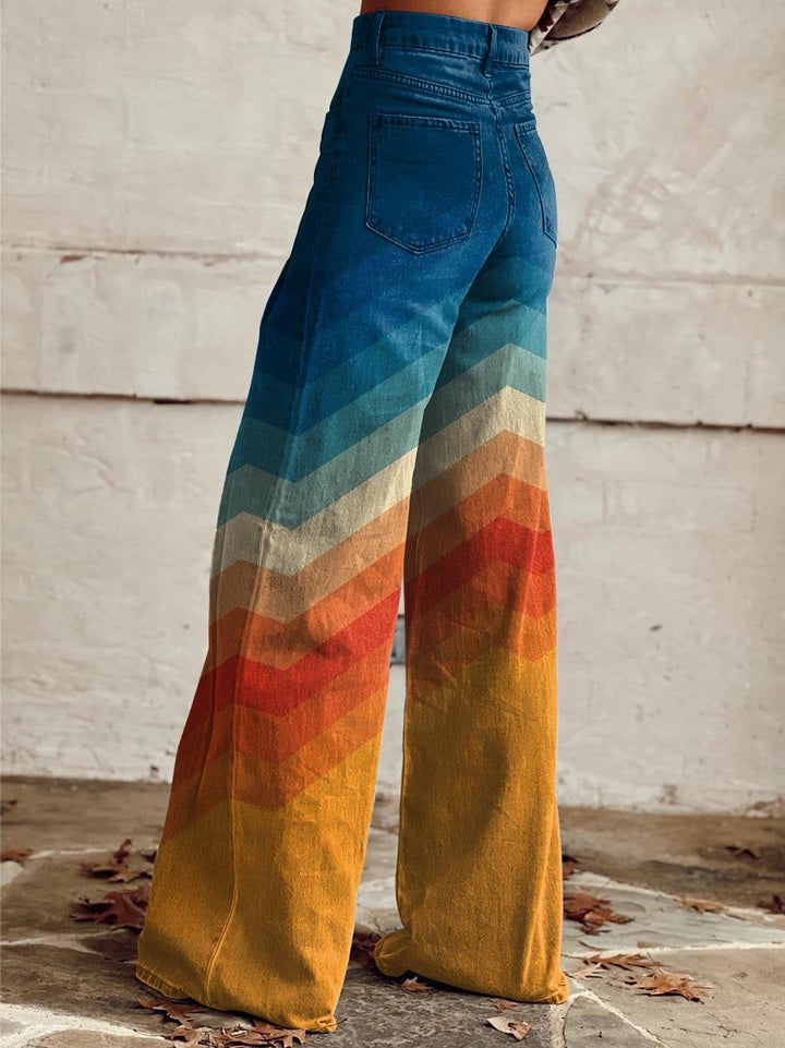 Léa - Eleganti Retro Zigzag Bikses