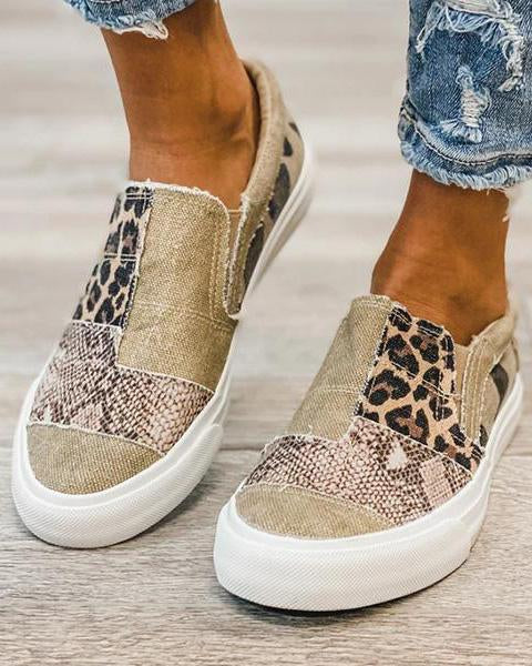 Quinny  | Ikdienas leopardu raksta auduma apavi
